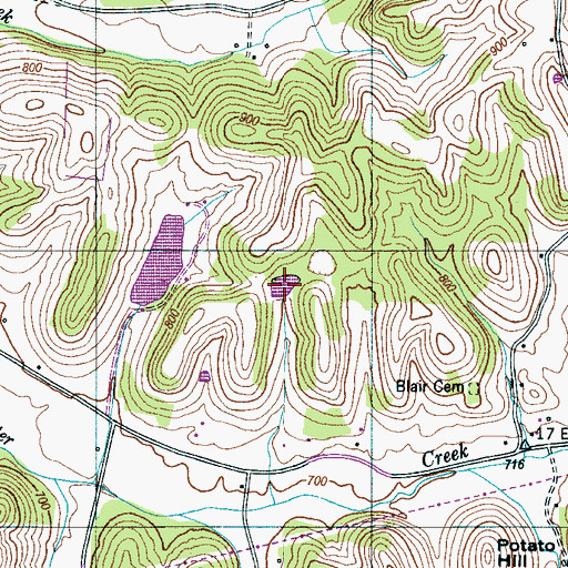 Topographic Map of Tucker Pond (historical), TN