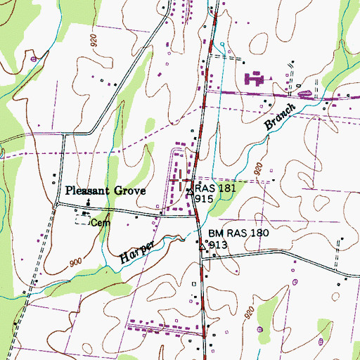 Topographic Map of Westbrook, TN