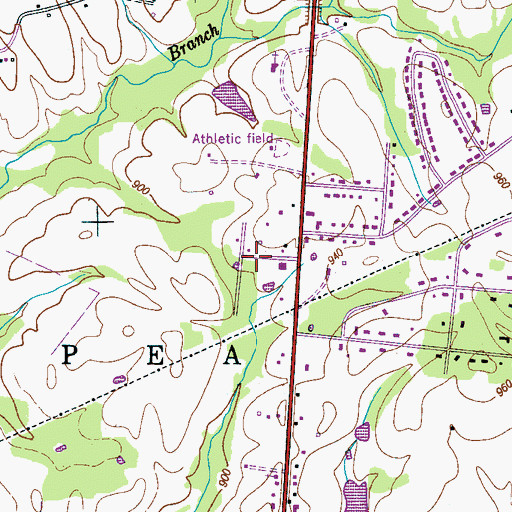 Topographic Map of Woodlawn Subdivision, TN