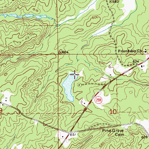Topographic Map of Ewell C Forbes Dam, AL