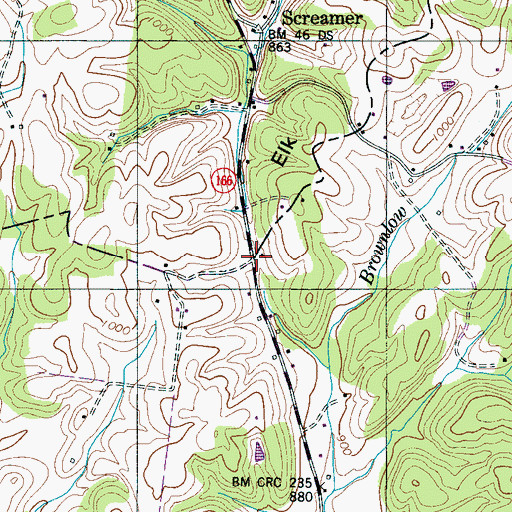 Topographic Map of Hydes Gap, TN
