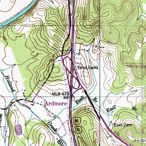 Topographic Map of Interchange 1, TN