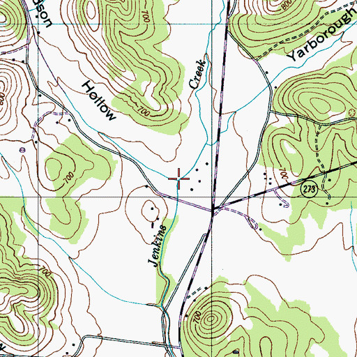 Topographic Map of Willow Branch, TN