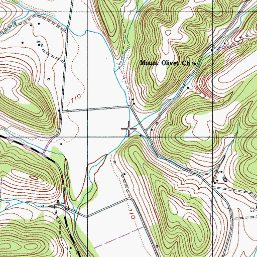 Topographic Map of Rhea Branch, TN