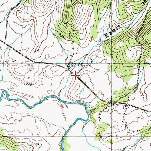 Topographic Map of Richland (historical), TN