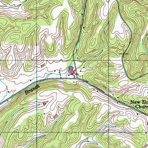 Topographic Map of Rogers Hollow, TN