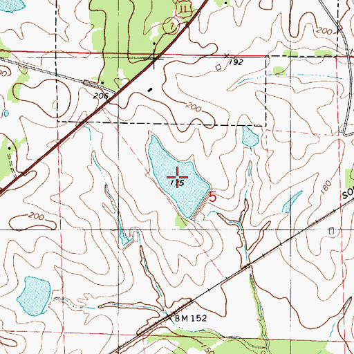 Topographic Map of Odum Lake Number 1, AL