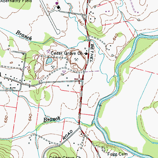 Topographic Map of Turney, TN