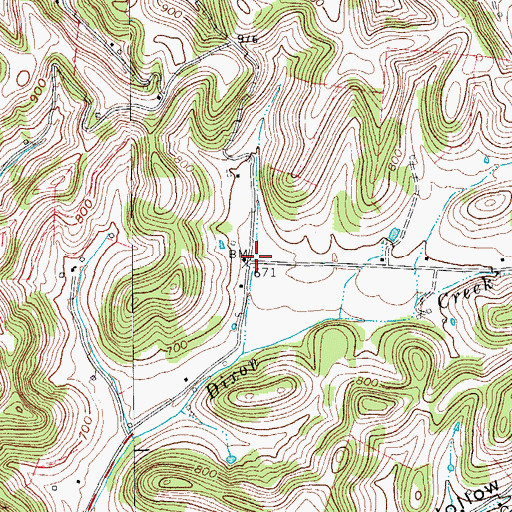 Topographic Map of Olio, TN