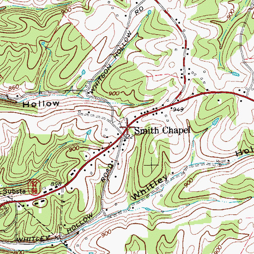 Topographic Map of Smith Chapel, TN