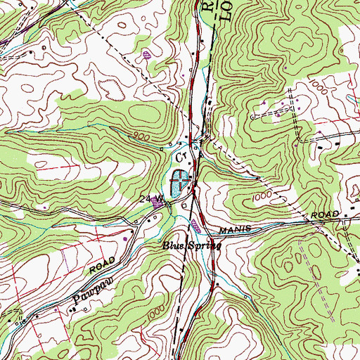 Topographic Map of Cherrolake, TN
