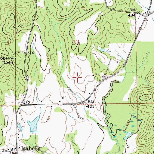 Topographic Map of Calfee Lake, AL