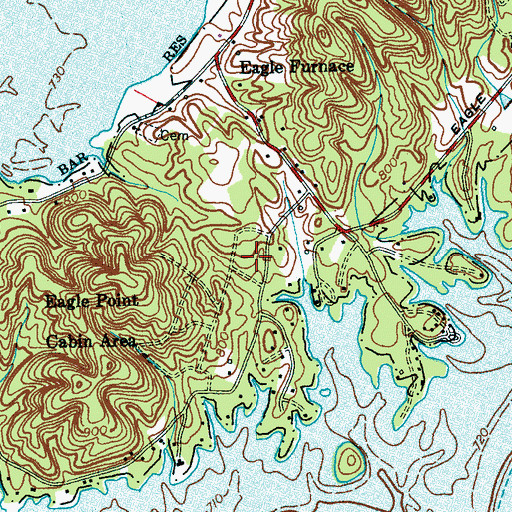 Topographic Map of Eagle Point Heights, TN