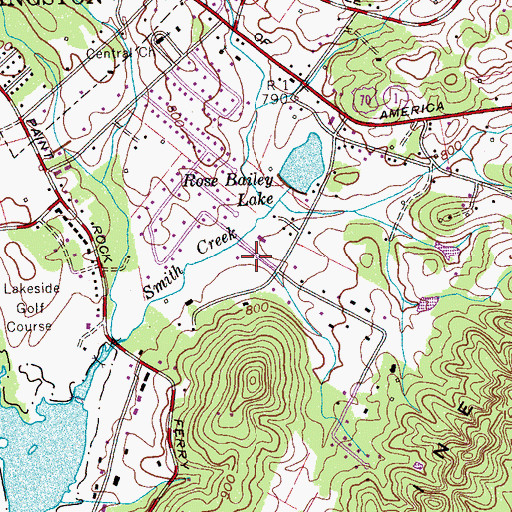 Topographic Map of Eblen Estates, TN