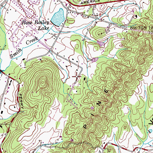 Topographic Map of Edgewater Estates, TN