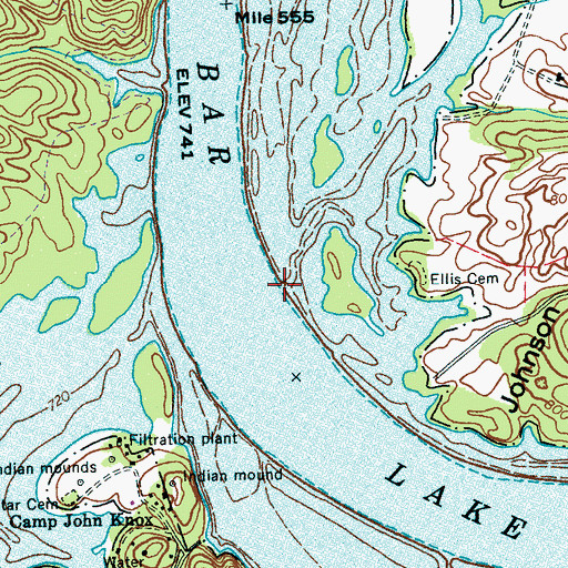 Topographic Map of Granny Branch, TN