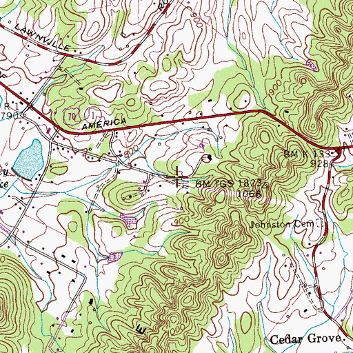 Topographic Map of Hamilton Subdivision, TN