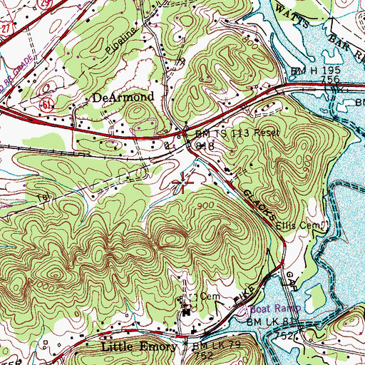 Topographic Map of Hidden Valley, TN