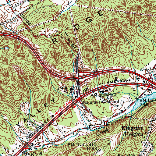 Topographic Map of Interchange 350, TN