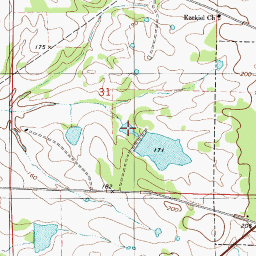 Topographic Map of Banks Lake, AL