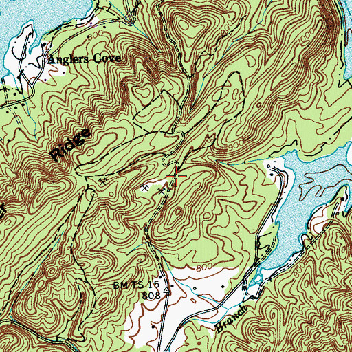 Topographic Map of Iron Divide (historical), TN