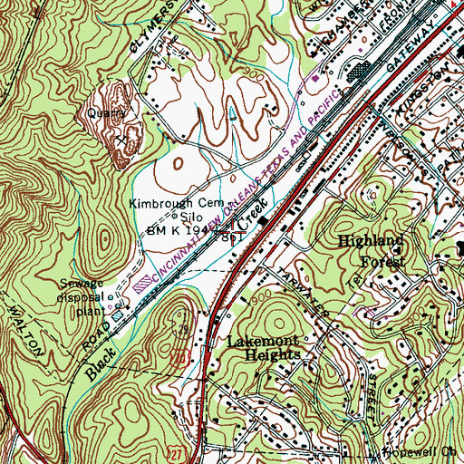Topographic Map of Kimbros (historical), TN