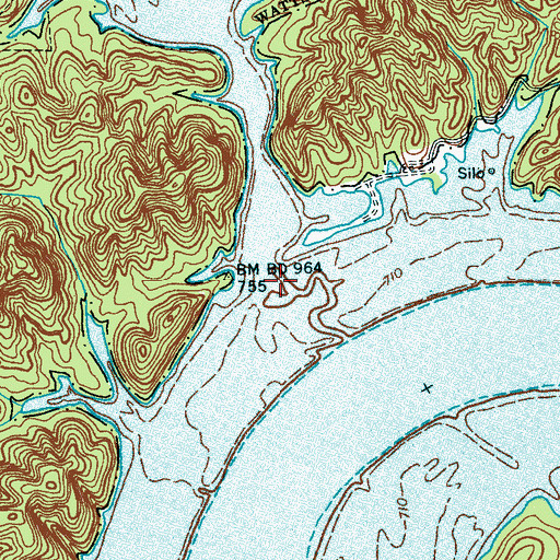 Topographic Map of King Creek (historical), TN