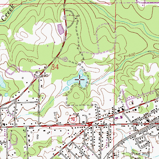Topographic Map of Phillips Dam, AL