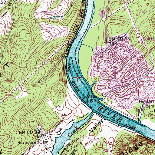 Topographic Map of Pickel Island (historical), TN