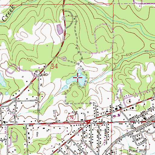 Topographic Map of Philips Lake, AL