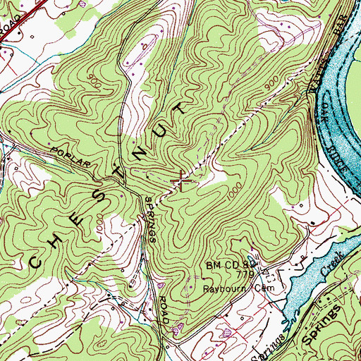 Topographic Map of Rodgers Ridge Subdivision, TN