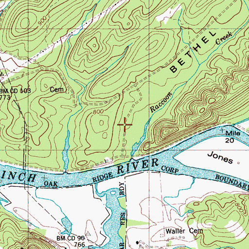 Topographic Map of Selkirk (historical), TN