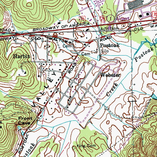 Topographic Map of Shenandoah Estates, TN