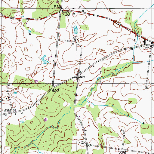 Topographic Map of Bobwhite (historical), TN