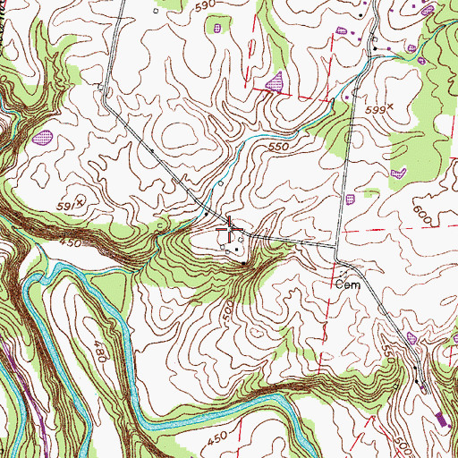 Topographic Map of Glenraven (historical), TN