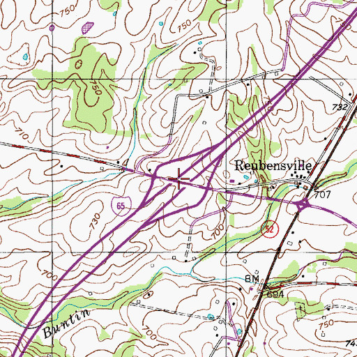 Topographic Map of Interchange 117, TN
