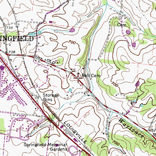 Topographic Map of Perry Park, TN