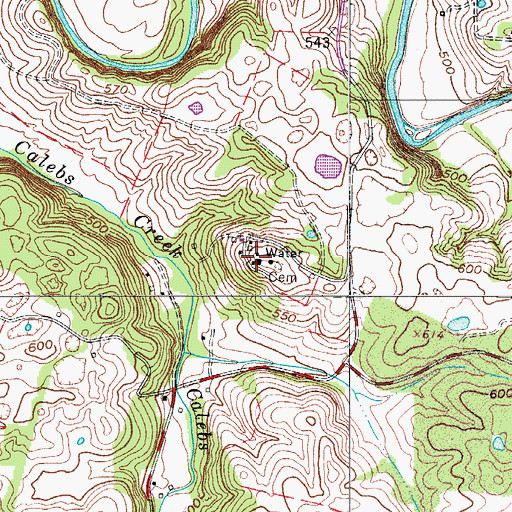 Topographic Map of Wessyngton (historical), TN