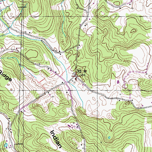 Topographic Map of Agreeable (historical), TN
