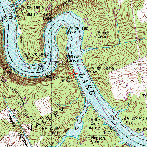 Topographic Map of Clinch River (historical), TN