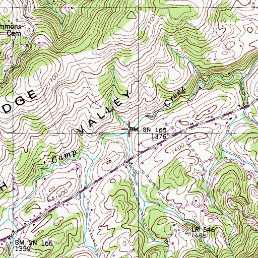 Topographic Map of Edderson Branch, TN