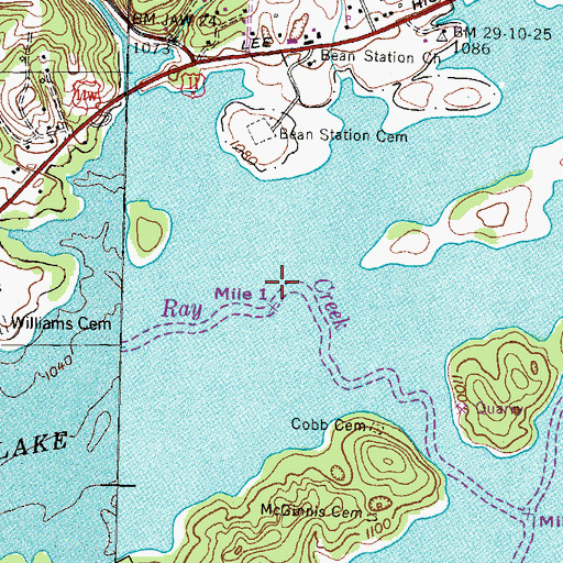 Topographic Map of Gap Branch, TN