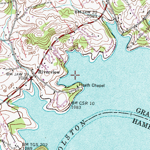 Topographic Map of Heath Spring, TN