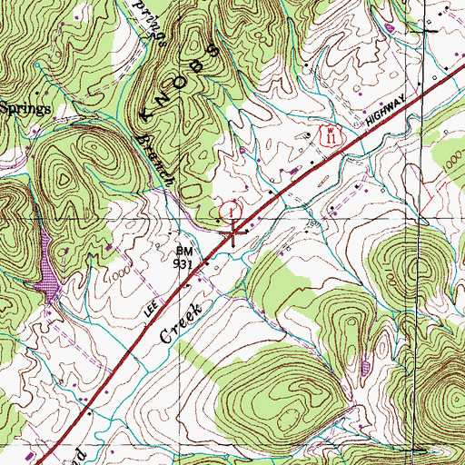Topographic Map of Highlands (historical), TN
