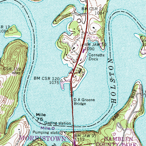 Topographic Map of Holston (historical), TN