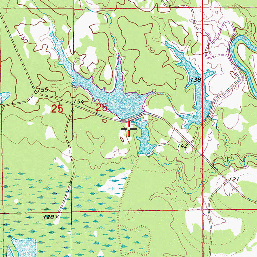 Topographic Map of Barns Lake, AL