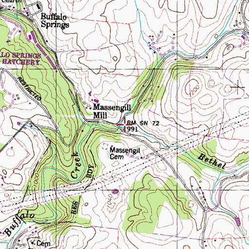 Topographic Map of Livingston Hollow, TN