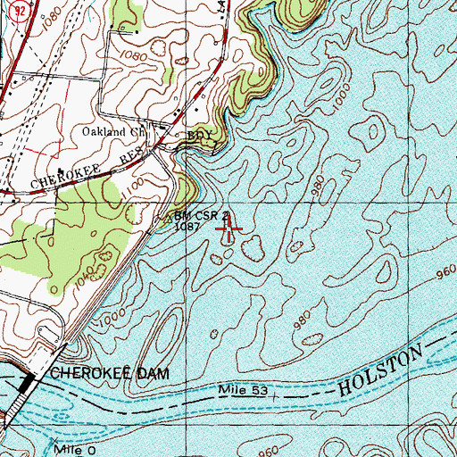 Topographic Map of Long Pond (historical), TN