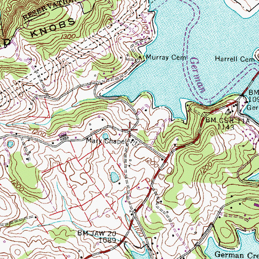 Topographic Map of Mary Chapel, TN