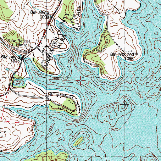 Topographic Map of May Spring, TN